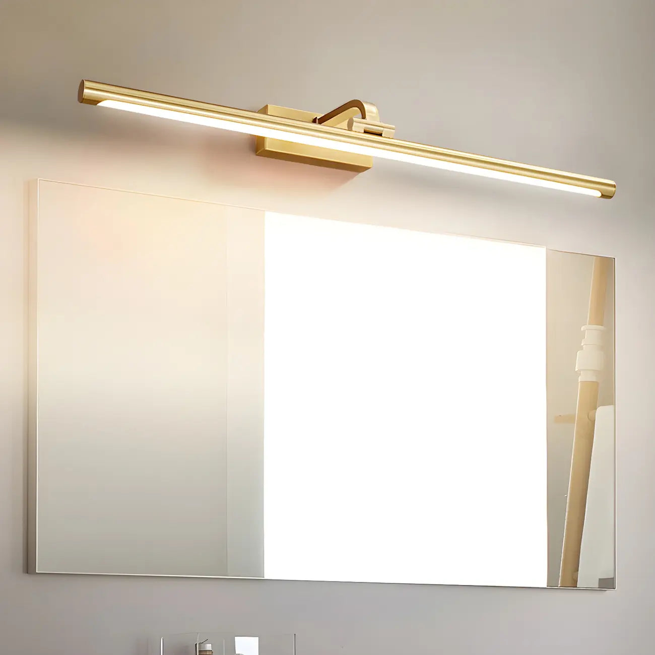 Applique murale LED en métal doré glamour avec abat-jour en acrylique pour salle de bain