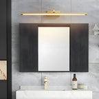 Applique murale LED en métal doré glamour avec abat-jour en acrylique pour salle de bain