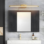 Applique murale LED en métal doré glamour avec abat-jour en acrylique pour salle de bain