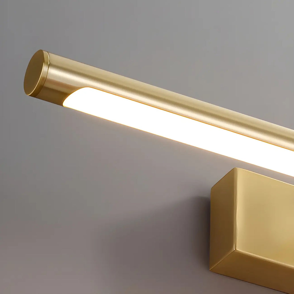 Applique murale LED en métal doré glamour avec abat-jour en acrylique pour salle de bain