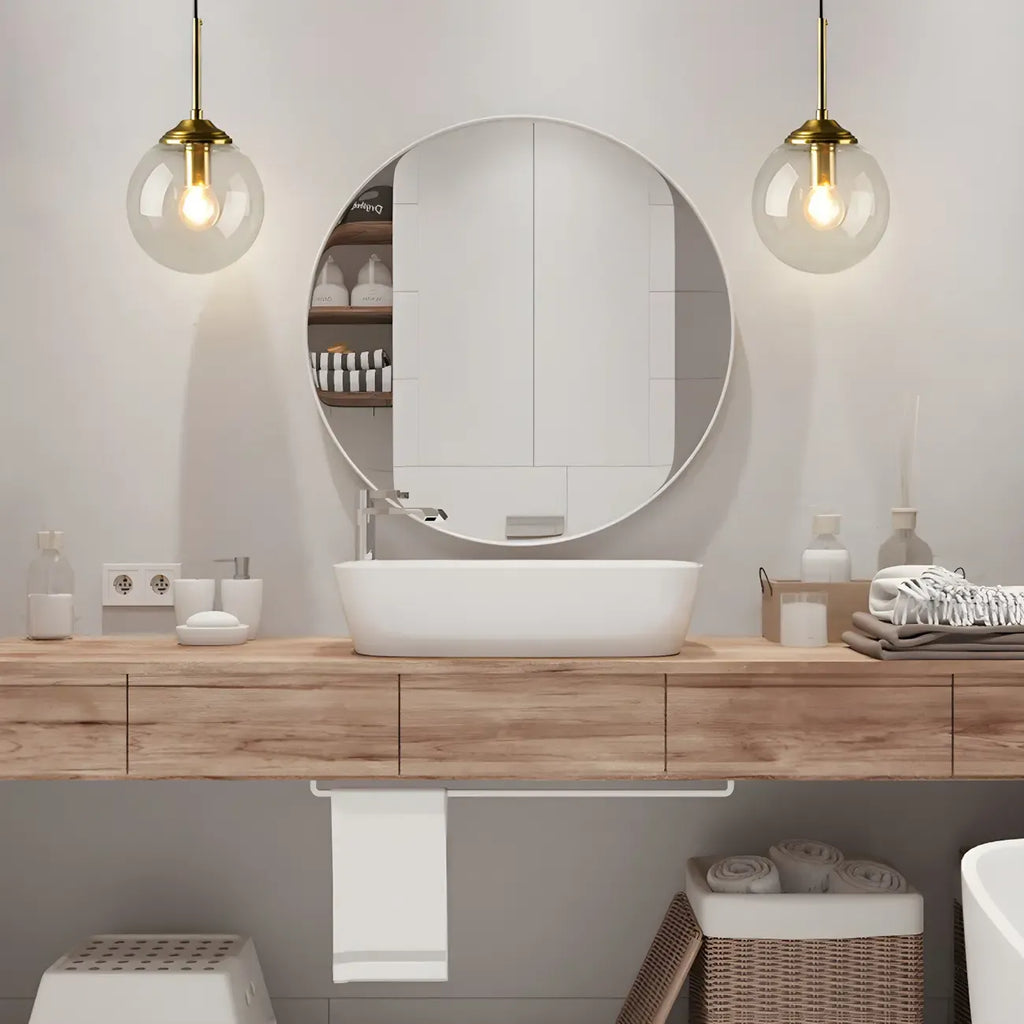 Lampe suspendue moderne en verre globe pour salle de bain