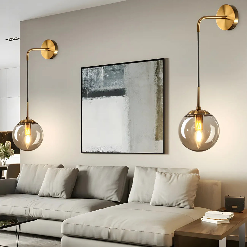 Lampe suspendue moderne en verre globe pour salle de bain