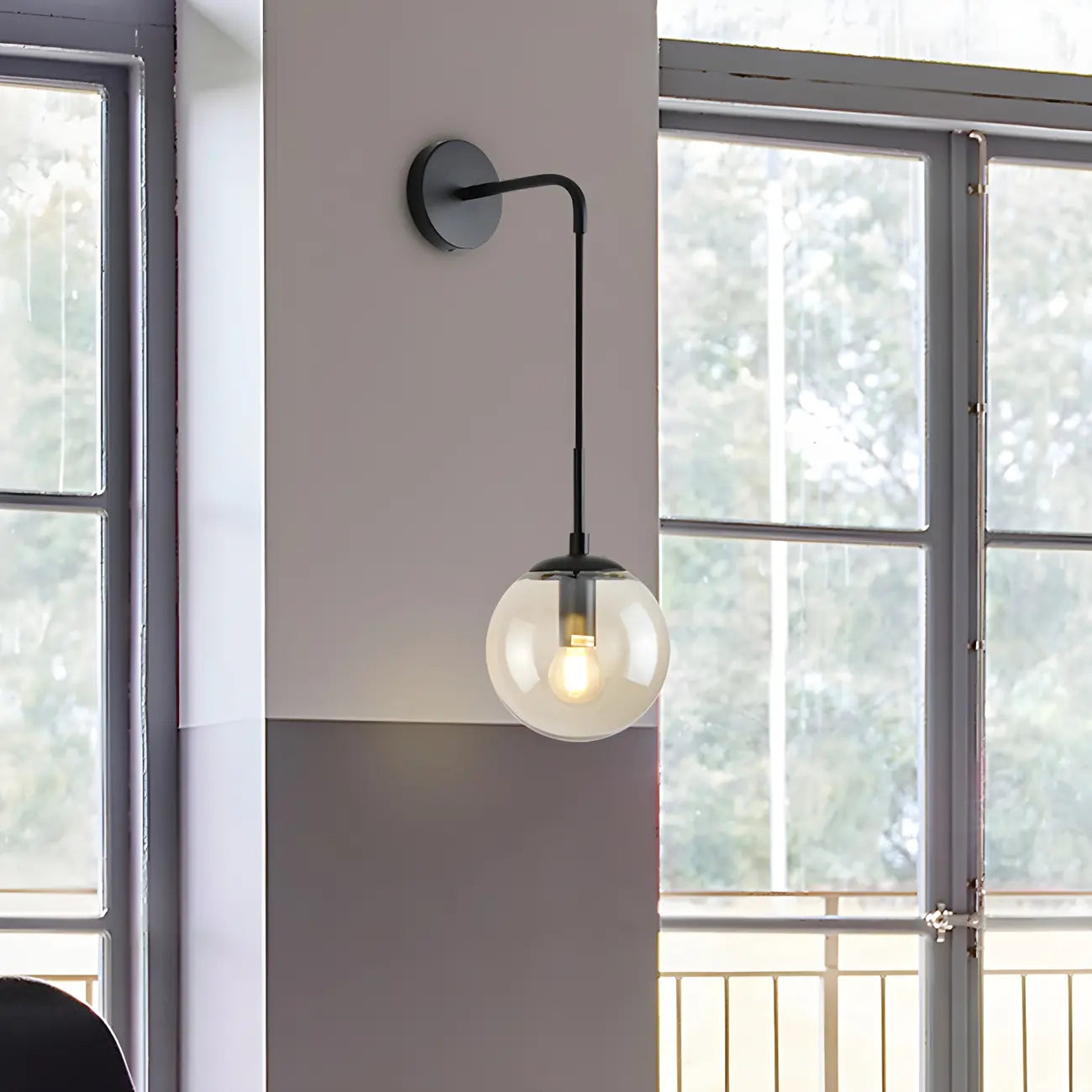Lampe suspendue moderne en verre globe pour salle de bain