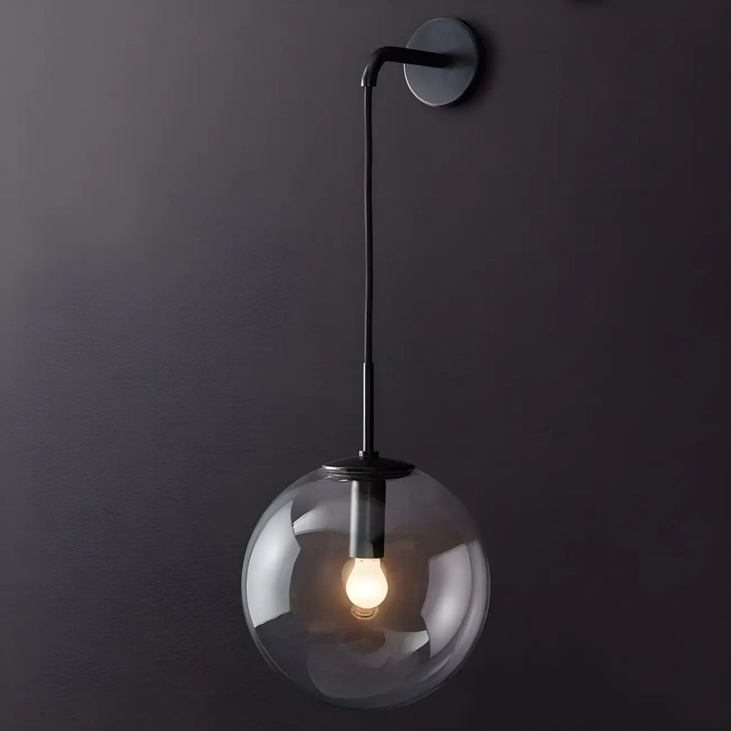 Lampe suspendue moderne en verre globe pour salle de bain