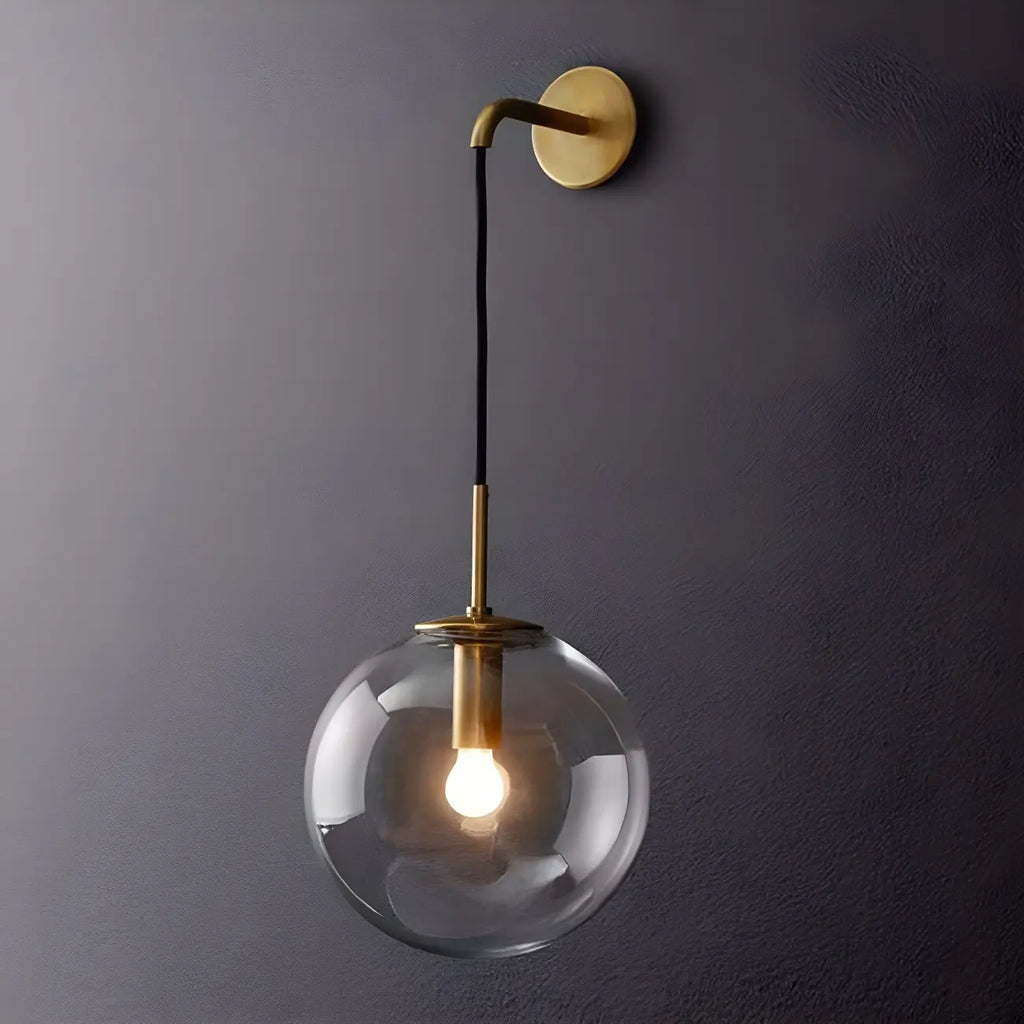 Lampe suspendue moderne en verre globe pour salle de bain
