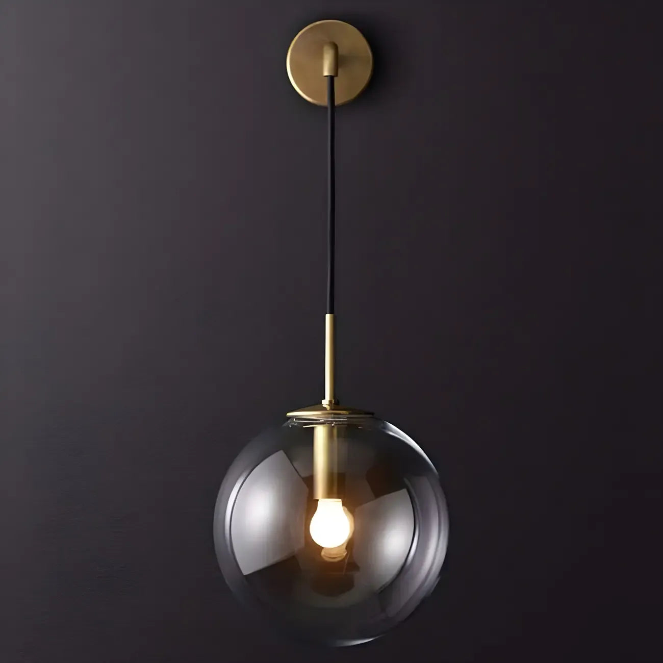 Lampe suspendue moderne en verre globe pour salle de bain