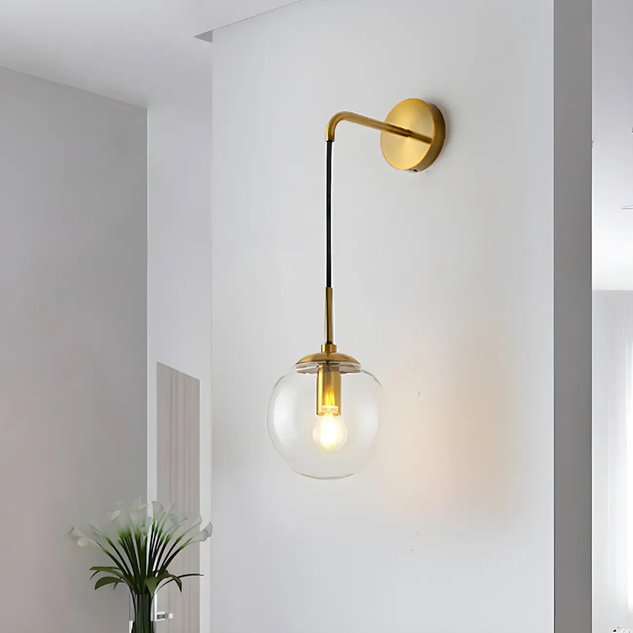 Lampe suspendue moderne en verre globe pour salle de bain