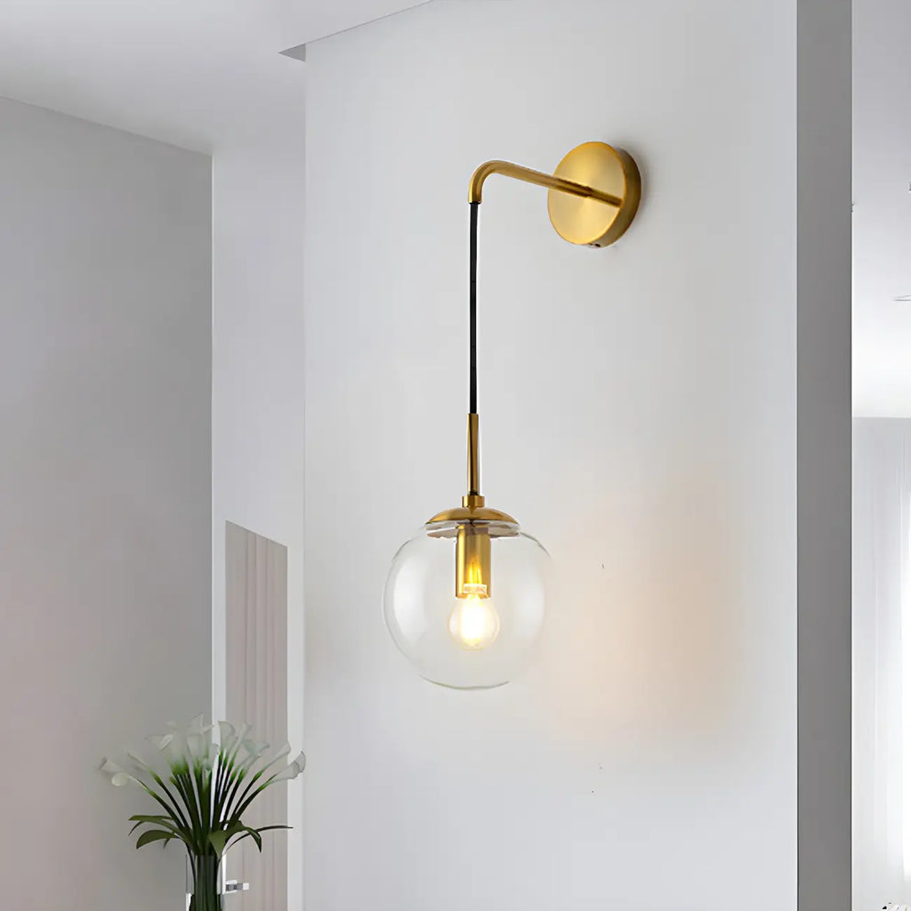 Lampe suspendue moderne en verre globe pour salle de bain