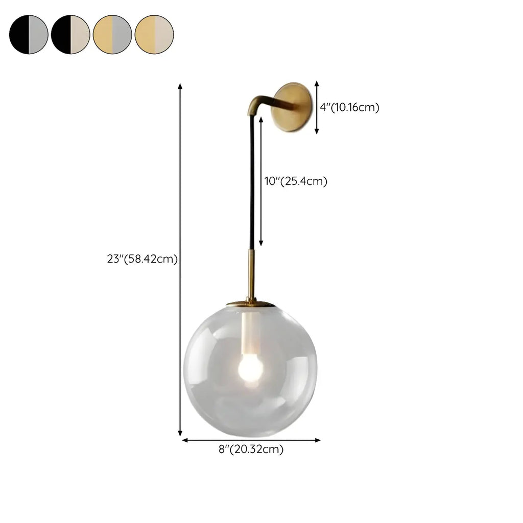 Lampe suspendue moderne en verre globe pour salle de bain