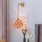 Applique murale moderne en verre prismatique à motif floral arqué