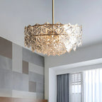 Lampadario moderno di cristallo esagonale rotondo a più livelli in stile glamour