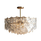 Lampadario moderno di cristallo esagonale rotondo a più livelli in stile glamour