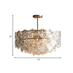 Lampadario moderno di cristallo esagonale rotondo a più livelli in stile glamour