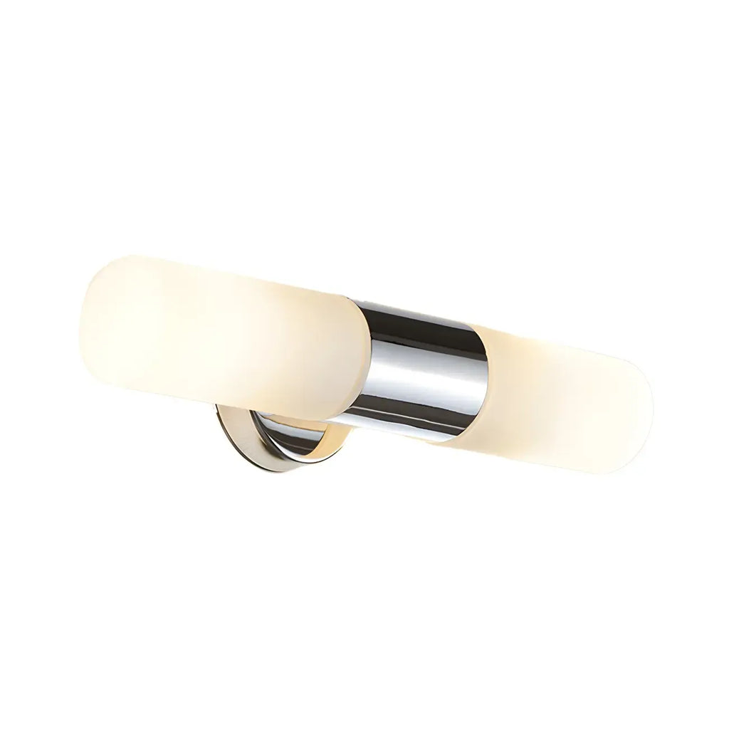 Applique murale double cylindrique moderne en verre argenté pour salle de bain