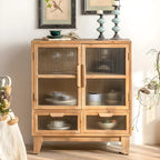 vaisselier classique en bois brun avec rangement
