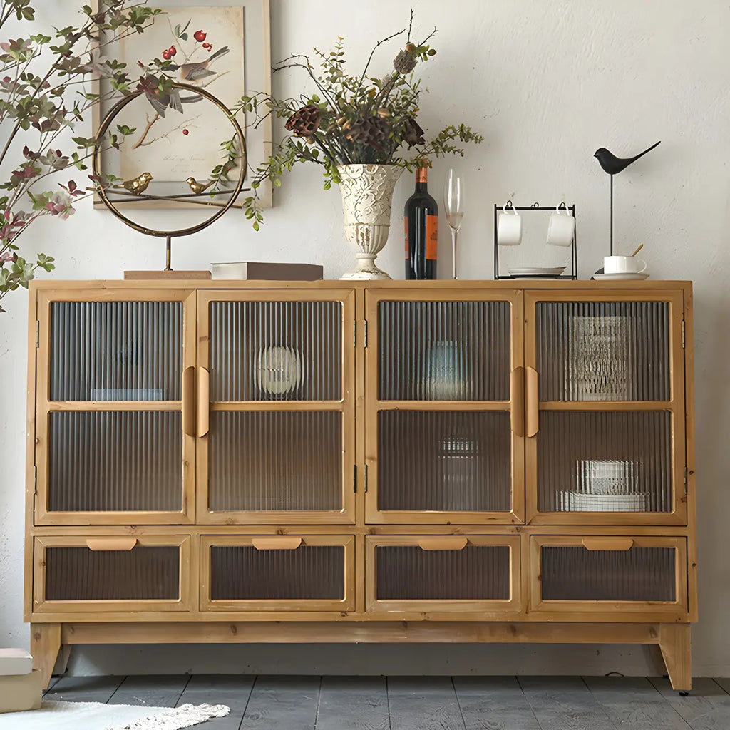 vaisselier classique en bois brun avec rangement
