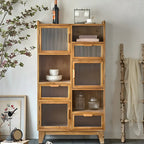 vaisselier classique en bois brun avec rangement