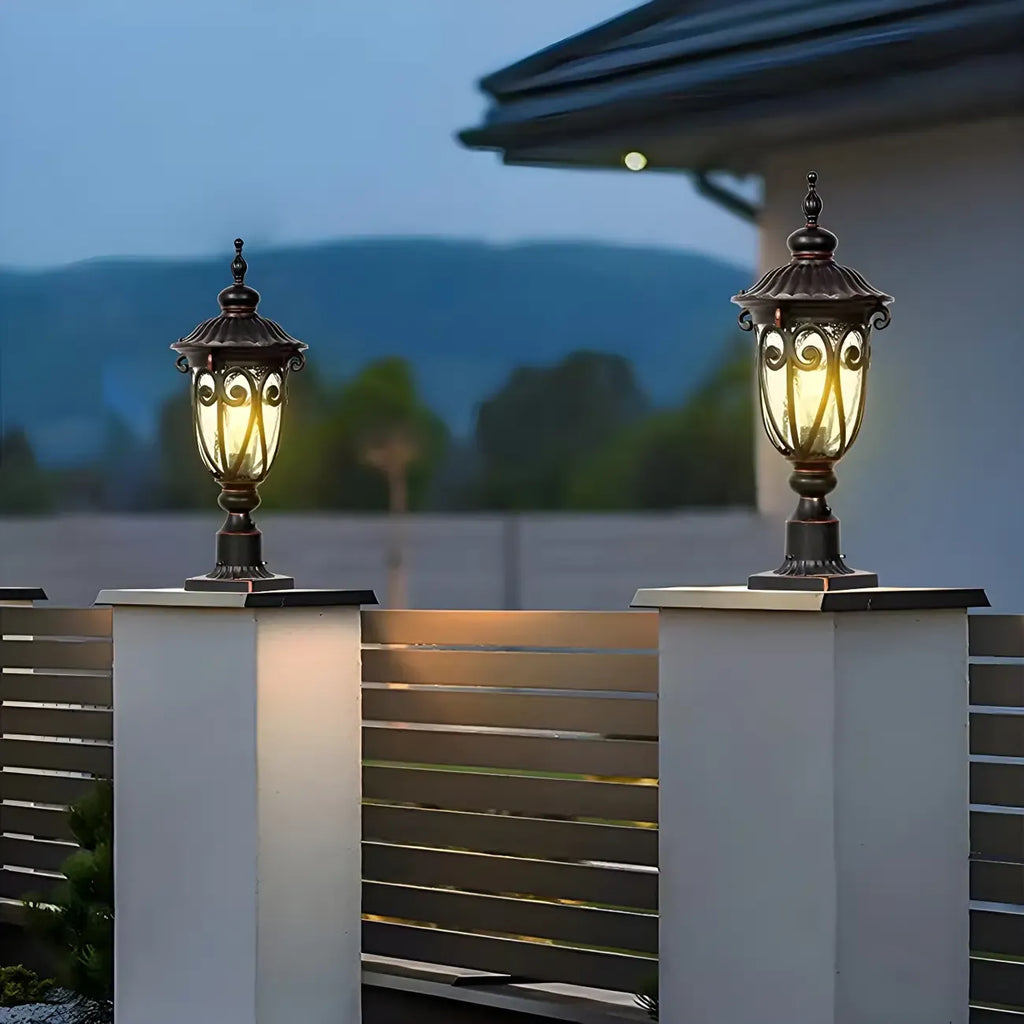Lampe décorative rétro élégante en métal noir câblée