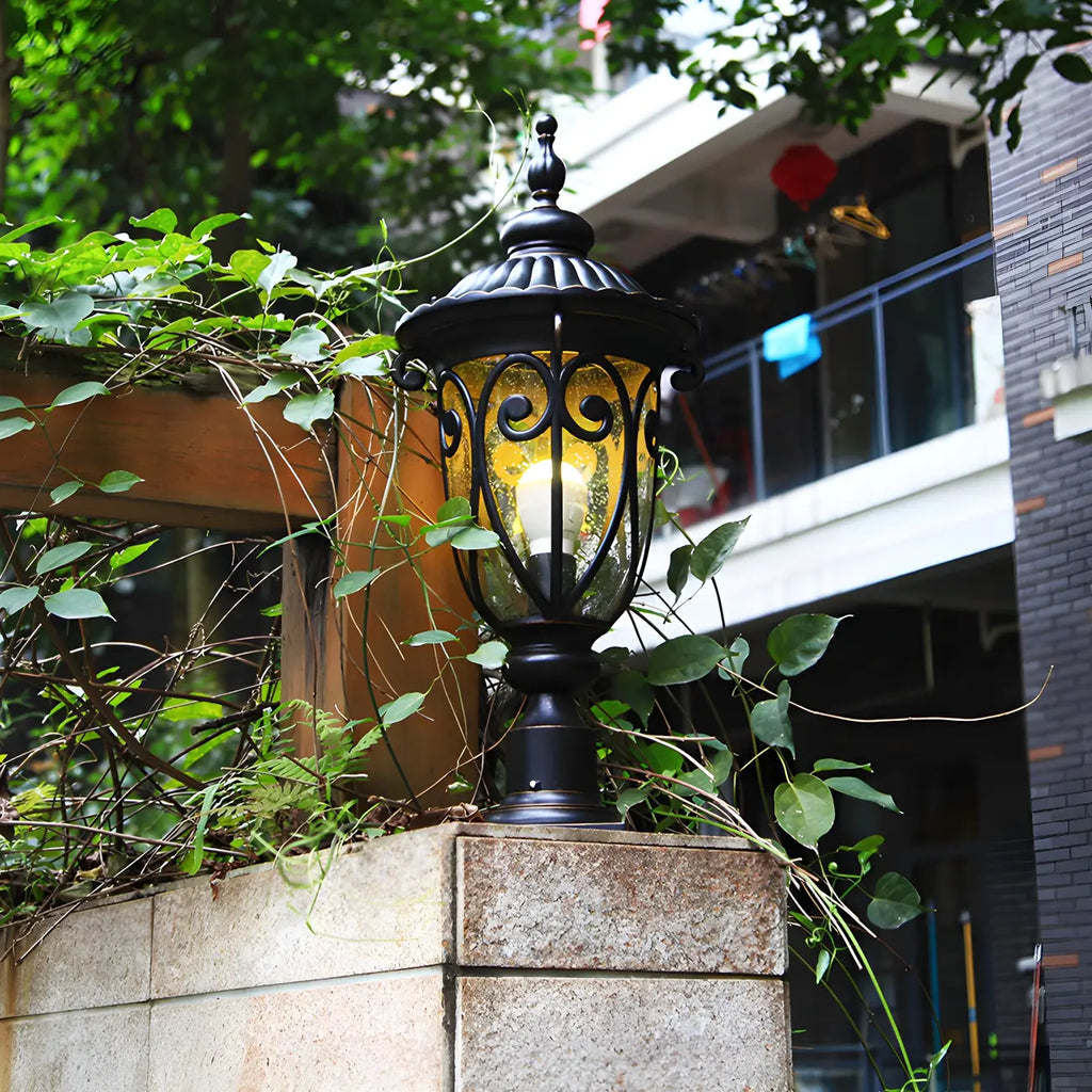 Lampe décorative rétro élégante en métal noir câblée
