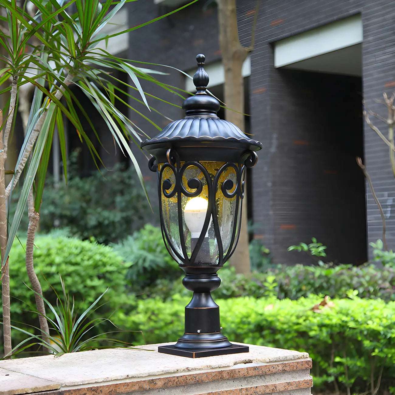 Lampe décorative rétro élégante en métal noir câblée