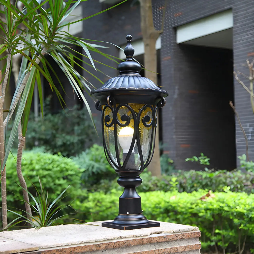 Lampe décorative rétro élégante en métal noir câblée