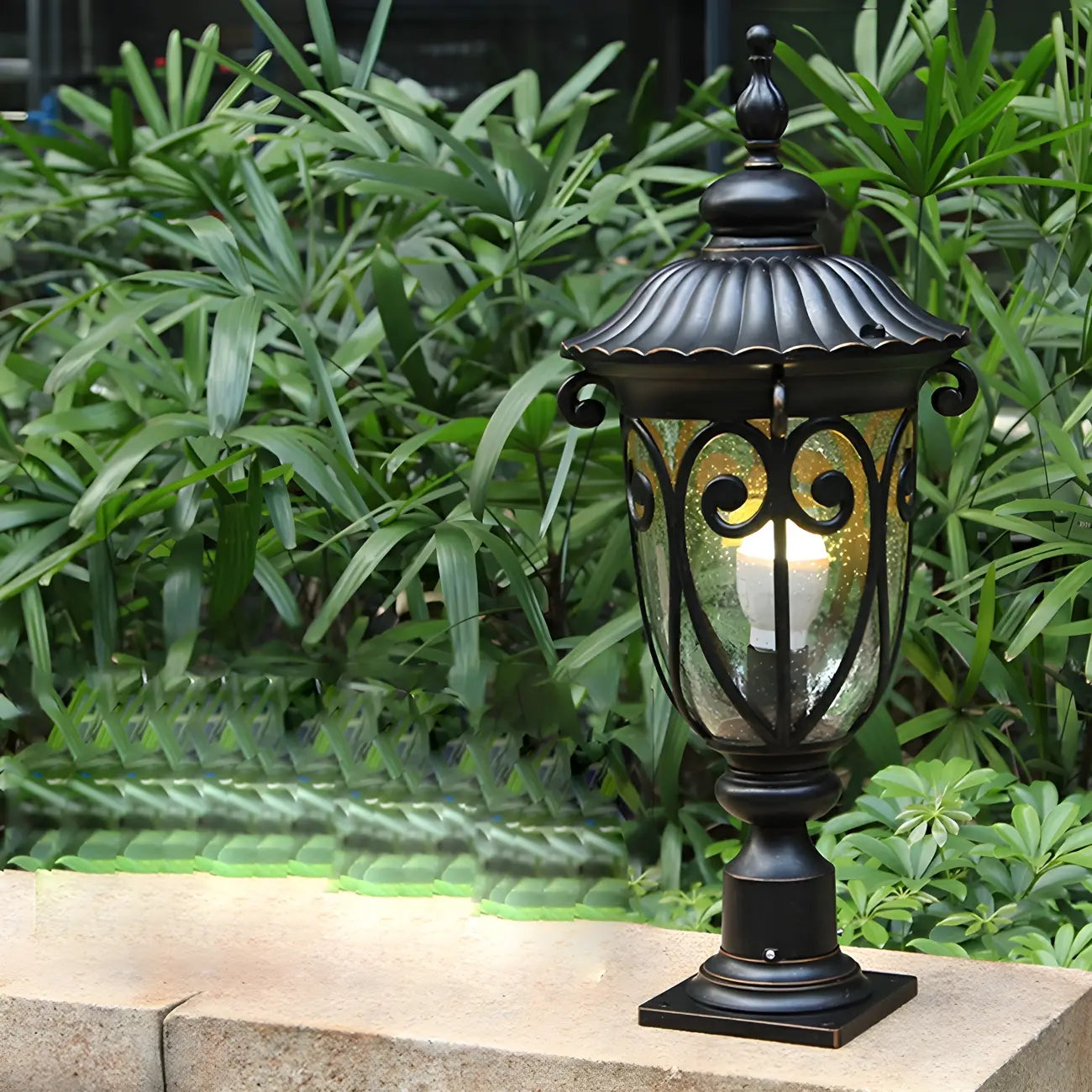 Lampe décorative rétro élégante en métal noir câblée