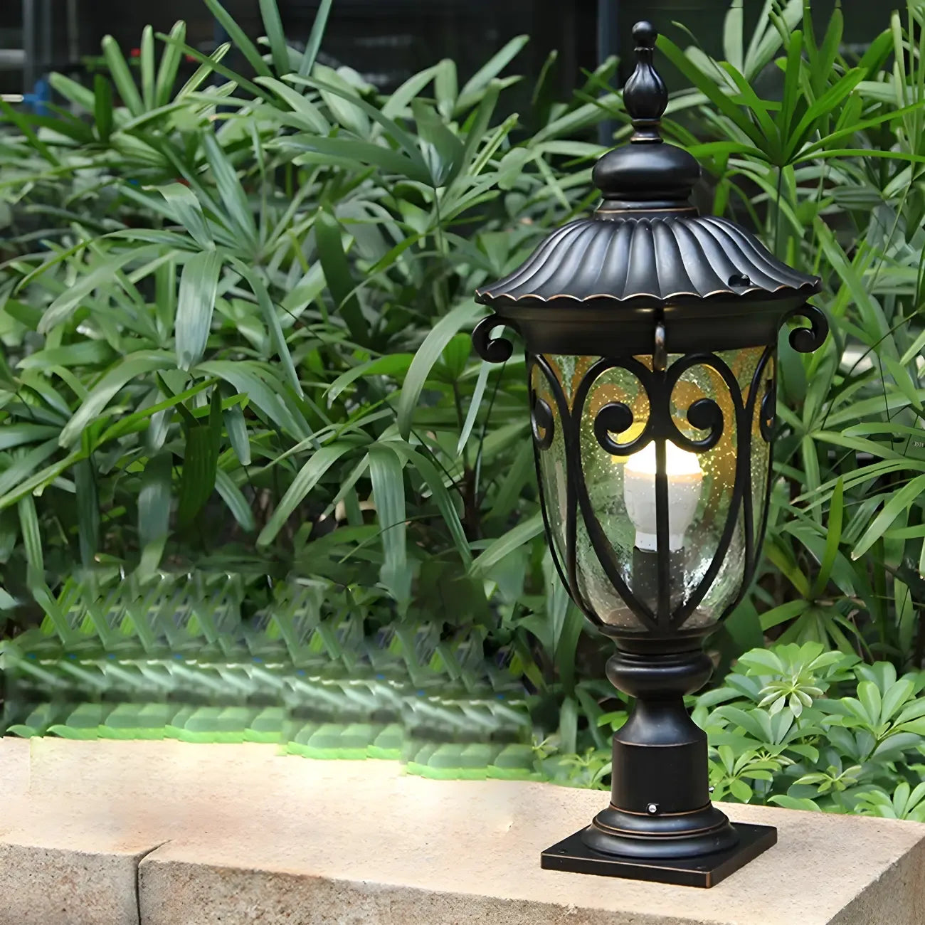 Lampe décorative rétro élégante en métal noir câblée