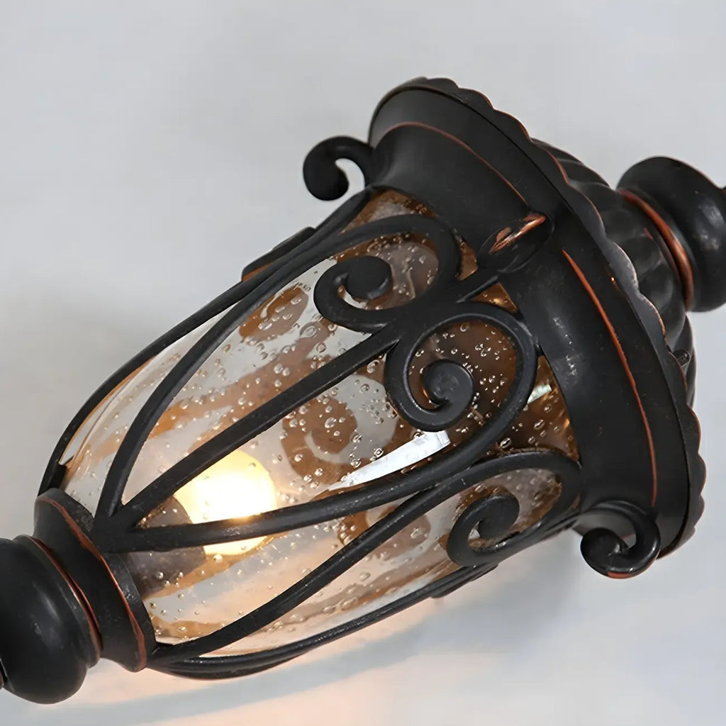 Lampe décorative rétro élégante en métal noir câblée