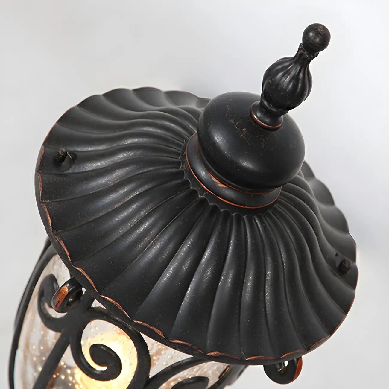Lampe décorative rétro élégante en métal noir câblée