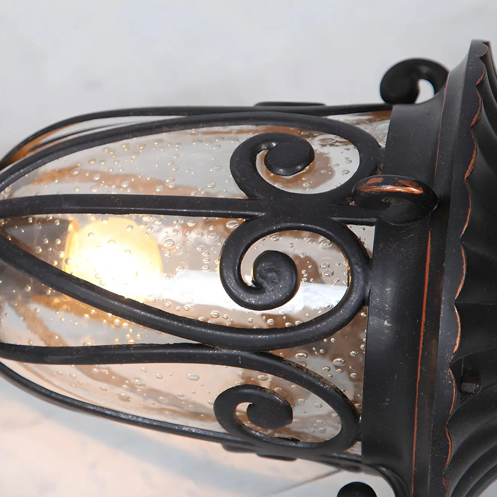 Lampe décorative rétro élégante en métal noir câblée