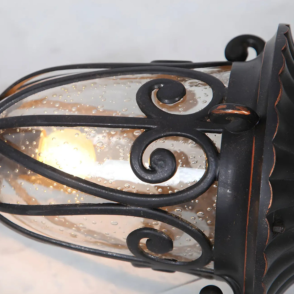 Lampe décorative rétro élégante en métal noir câblée
