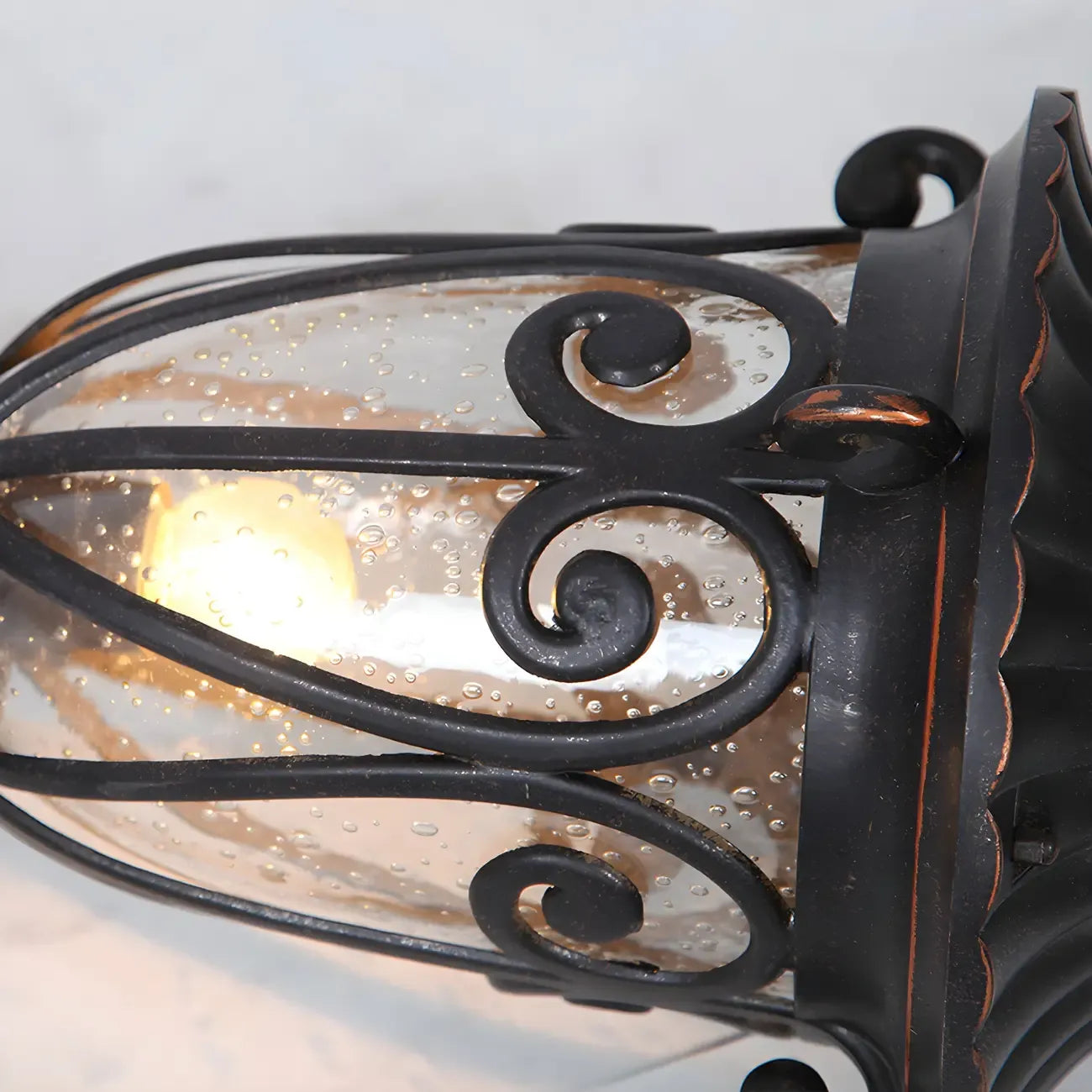 Lampe décorative rétro élégante en métal noir câblée