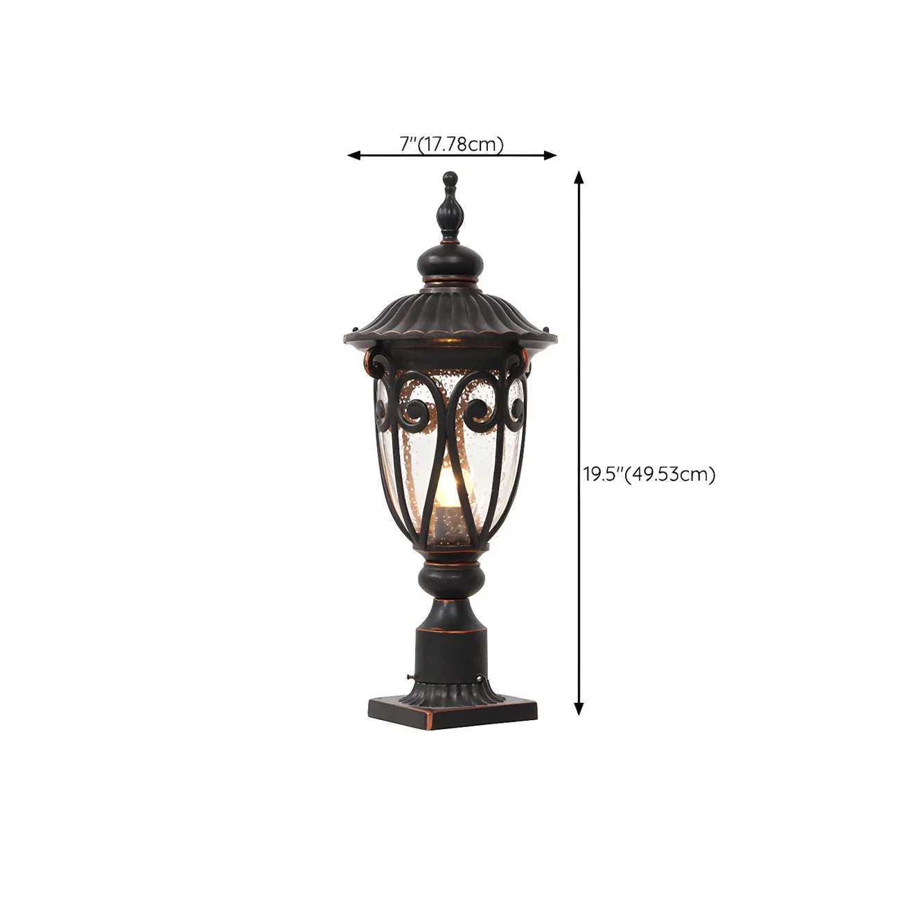 Lampe décorative rétro élégante en métal noir câblée