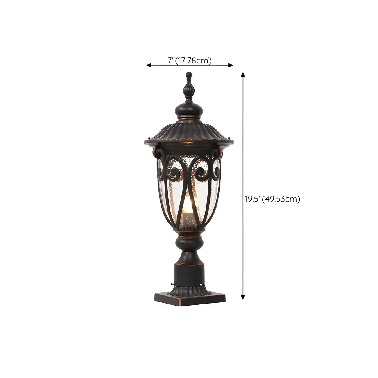 Lampe décorative rétro élégante en métal noir câblée