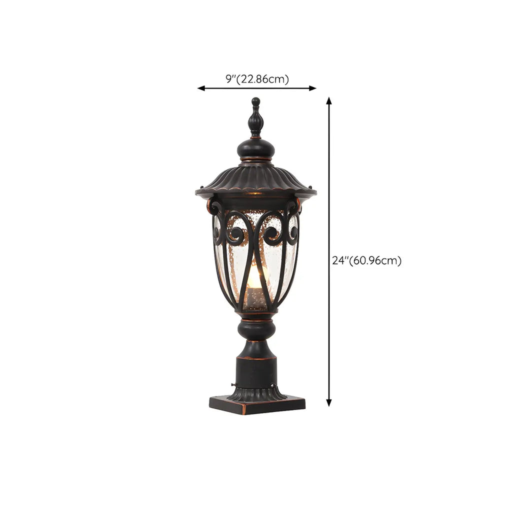 Lampe décorative rétro élégante en métal noir câblée