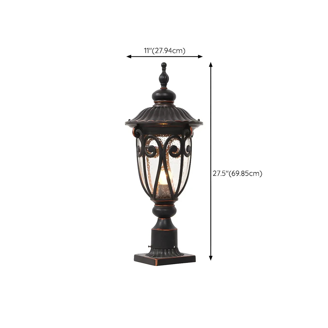 Lampe décorative rétro élégante en métal noir câblée