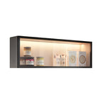 Cuisine, applique murale en bois noir, éclairage LED court, vaisselier