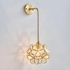 Applique murale suspendue moderne en verre doré pour salle de bain
