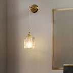 Applique murale suspendue moderne en verre doré pour salle de bain