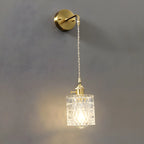 Applique murale suspendue moderne en verre doré pour salle de bain