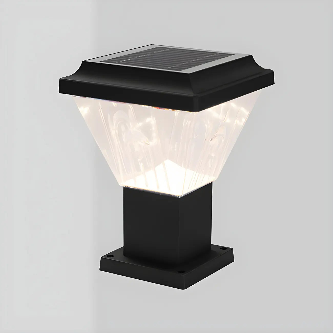 Lampadaires solaires pyramidaux modernes en acrylique bronze et bronze pour l'extérieur