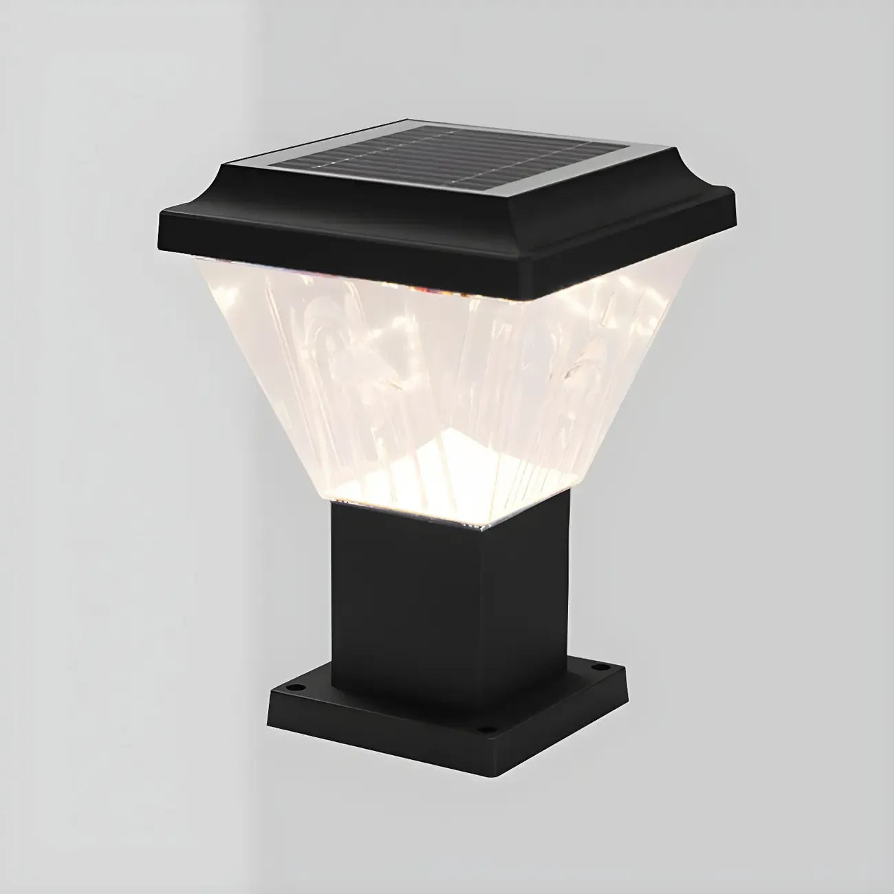 Lampadaires solaires pyramidaux modernes en acrylique bronze et bronze pour l'extérieur
