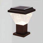 Lampadaires solaires pyramidaux modernes en acrylique bronze et bronze pour l'extérieur