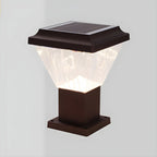 Lampadaires solaires pyramidaux modernes en acrylique bronze et bronze pour l'extérieur