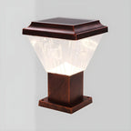 Lampadaires solaires pyramidaux modernes en acrylique bronze et bronze pour l'extérieur