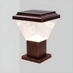 Lampadaires solaires pyramidaux modernes en acrylique bronze et bronze pour l'extérieur