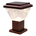 Lampadaires solaires pyramidaux modernes en acrylique bronze et bronze pour l'extérieur
