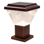 Lampadaires solaires pyramidaux modernes en acrylique bronze et bronze pour l'extérieur