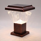 Lampadaires solaires pyramidaux modernes en acrylique bronze et bronze pour l'extérieur