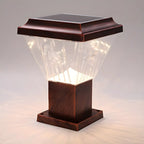 Lampadaires solaires pyramidaux modernes en acrylique bronze et bronze pour l'extérieur